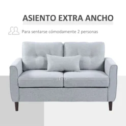 HOMCOM Sofá De 2 Plazas Sillón Biplaza Para Salón Con Cojines Y Asiento Acolchado Funda De Almohada Lavable 140x78x83 Cm Gris Claro -Mimoso Sofa Ventas d10738e18bed9d048f35bb2e05e0a20ee1b5b786 e8aa58a556f34fb29bb4b409e61e5c2b