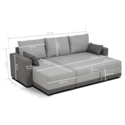 BUDWING Leah - Sofá Rinconera Reversible - Convertible - 3 Plazas - Gris -Mimoso Sofa Ventas d1d0e0b5365ba0ab3dc99b9adc6d4a3ee84da65d 588a494c2a1042748e4f1cd5d859f9d0