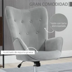 HOMCOM Sillón Individual Tapizado En Terciopelo Sillón De Salón Con Altura Ajustable Reposabrazos Giratorio 360° Para Oficina Estudio Dormitorio 66x73x102,5-111,5 Cm Gris 12 HOMCOM Sillón Individual Tapizado En Terciopelo Sillón De Salón Con Altura Ajustable Reposabrazos Giratorio 360° Para Oficina Estudio Dormitorio 66x73x102,5-111,5 Cm Gris -Mimoso Sofa Ventas d3bcb2a286dafb0b6cf63753834508b08404fc29 8132d062b7a14691a35034adc8279f0d