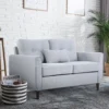 HOMCOM Sofá De 2 Plazas Sillón Biplaza Para Salón Con Cojines Y Asiento Acolchado Funda De Almohada Lavable 140x78x83 Cm Gris Claro -Mimoso Sofa Ventas d542458188953d44cda92da3b7b2c49077d8e78c 8c536cc8880f4d8eba18c74c1838c4f6