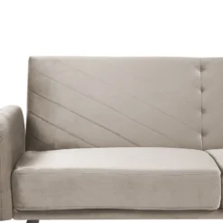 Sofá Cama 3 Plazas De Terciopelo Gris Pardo/madera Oscura SENJA -Mimoso Sofa Ventas d808bf172818cd62e036d04722362b402d061ef8 8f1a935615fd4664a501e24c6005d35c