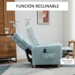 HOMCOM Sillón Levanta Personas Sillón Relax Eléctrico Tapizado En Microfibra Con Reclinación 143° USB Reposacabezas Ajustable Reposapiés Y Bolsillo Lateral Carga 150 Kg 81x91x103 Cm Azul -Mimoso Sofa Ventas d8179abc2d93c1ea2246b0186aafce0a9f8c41a0 3fba22e21c7245f78453e0088ac2516e
