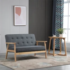 HOMCOM Sofá De 2 Plazas Con Respaldo Y Cojines Acolchados Patas De Madera Antideslizantes Botones Con Mechones Salón Dormitorio Oficina 114x66x69 Cm Gris 15 HOMCOM Sofá De 2 Plazas Con Respaldo Y Cojines Acolchados Patas De Madera Antideslizantes Botones Con Mechones Salón Dormitorio Oficina 114x66x69 Cm Gris -Mimoso Sofa Ventas d84c9df0ca9b9fc22f5e7d3b092e962527345dd3 0dad201f800c439b9bdd0e4a6b841b03