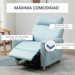 HOMCOM Sillón Levanta Personas Sillón Relax Eléctrico Tapizado En Microfibra Con Reclinación 143° USB Reposacabezas Ajustable Reposapiés Y Bolsillo Lateral Carga 150 Kg 81x91x103 Cm Azul -Mimoso Sofa Ventas da7270fed921d0c1a7271ced0f44f7bd3f673ac5 1254202557374bd98c06f5f6a1d4cd87