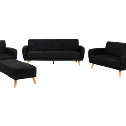 Conjunto De Sala De Estar 8 Plazas Con Reposapiés Negro FLORLI -Mimoso Sofa Ventas daae634302d360856ae1f8e7db761ce8229ca11c 26fc2153558d4726be283e3250b0b6b3