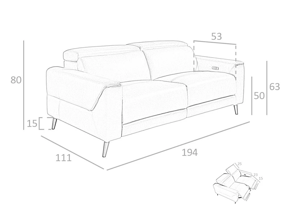Sofá 3 Plazas Tapizado En Piel De Origen Vacuno.Asientos Con Mecanismos De Relax Eléctricos Y Reposacabezas Articulados Independientes. Estructura Interior De Madera De Pino Natural Y Patas En Madera Maciza Color Nogal. 10 Sofá 3 Plazas Tapizado En Piel De Origen Vacuno.Asientos Con Mecanismos De Relax Eléctricos Y Reposacabezas Articulados Independientes. Estructura Interior De Madera De Pino Natural Y Patas En Madera Maciza Color Nogal. - Imagen 8