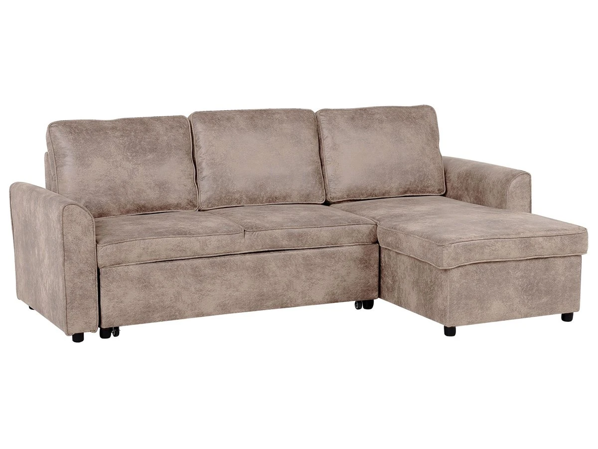 Sofá Esquinero En Piel Sintética Marrón Izquierdo NESNA 7 Sofá Esquinero En Piel Sintética Marrón Izquierdo NESNA - Imagen 5