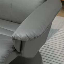 HOMCOM Sillón De Salón Con Otomana Reposapiés Tapizado En PU Sillón Relax Reclinable Hasta 135° Y Giratorio 360° Con Respaldo Ajustable Para Salón Dormitorio Oficina 80x84x100 Cm Gris -Mimoso Sofa Ventas e92441f64b0c8da0ec2d35c2af43632fb5eaaa2f ba813a9aedf64ea9b407bd8a5d52bd38