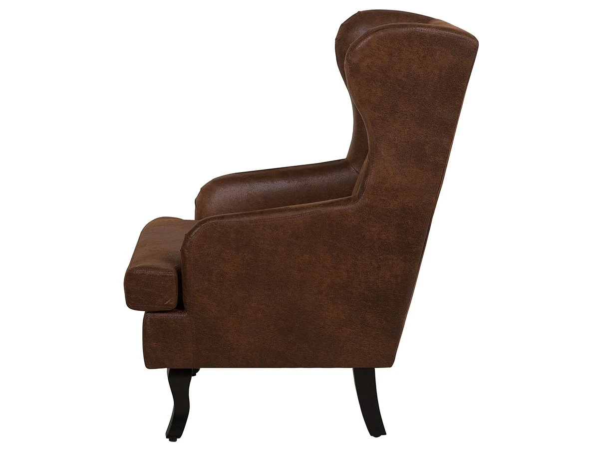 Sillón De Piel Sintética Marrón/madera Oscura ALTA 7 Sillón De Piel Sintética Marrón/madera Oscura ALTA - Imagen 5