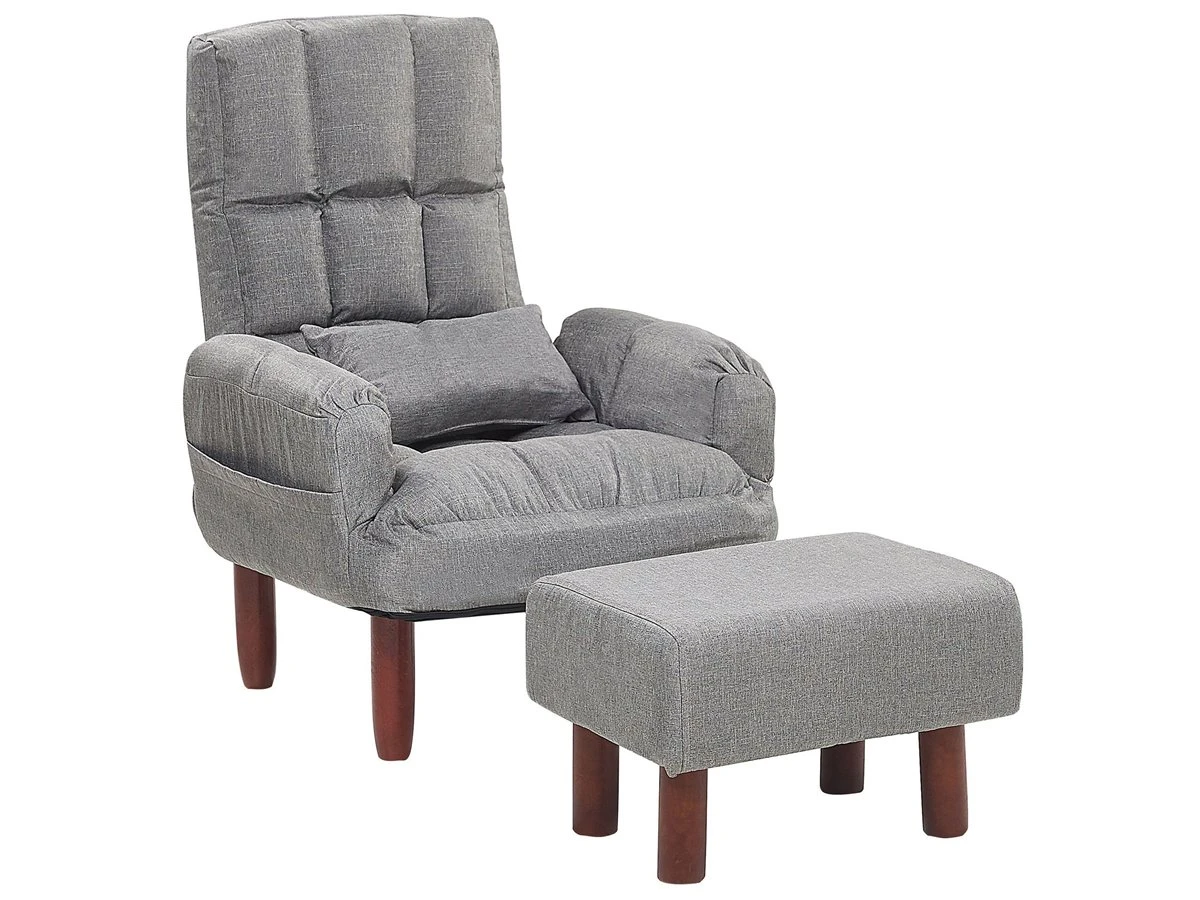 Sillón Reclinable Gris Con Reposapiés OLAND 4 Sillón Reclinable Gris Con Reposapiés OLAND - Imagen 2