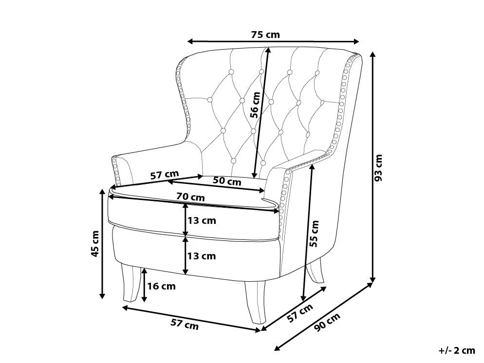 Sillón Tapizado Beige VIBORG II 5 Sillón Tapizado Beige VIBORG II - Imagen 3