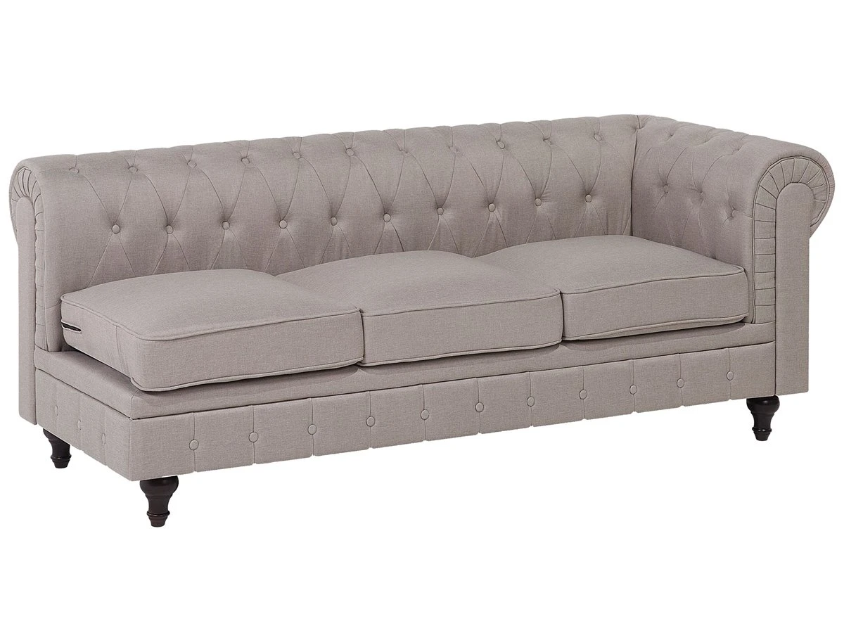 Sofá Esquinero Tapizado Beige Derecho CHESTERFIELD 11 Sofá Esquinero Tapizado Beige Derecho CHESTERFIELD - Imagen 9