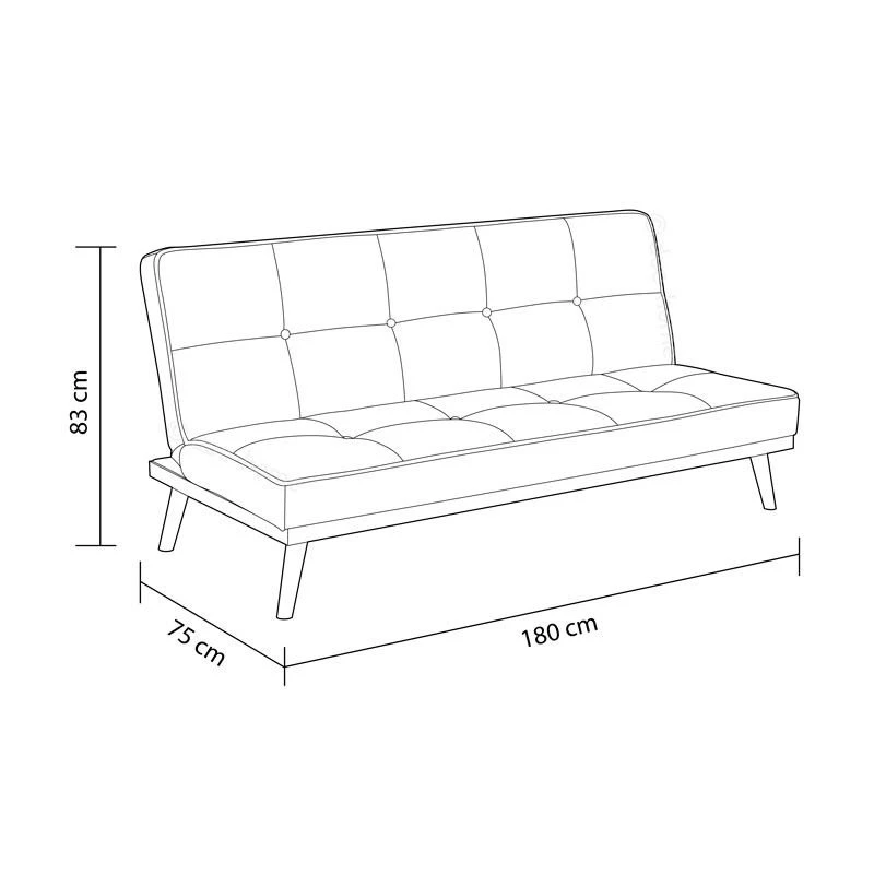 Sofá-cama Fox Abecedario Gris 83x180x75 Cm 7 Sofá-cama Fox Abecedario Gris 83x180x75 Cm - Imagen 5