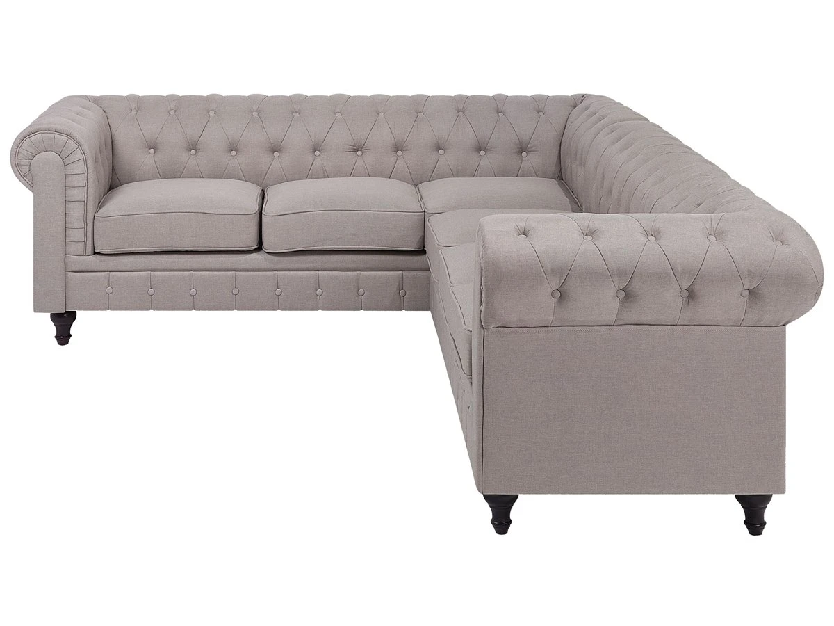 Sofá Esquinero Tapizado Beige Derecho CHESTERFIELD 6 Sofá Esquinero Tapizado Beige Derecho CHESTERFIELD - Imagen 4