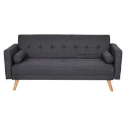 HOMCOM Sofá De 3 Plazas Cama Individual Diseño 2 En 1 Plegable Con Reposabrazos Tapicería En Tela Estructura Sólida Patas Elevadas Acolchado Cómodo 187x90x86,5 Cm Gris -Mimoso Sofa Ventas f5f47ea3c0ed20e16d26f297ffcd896a06b0636b c21082eda0bb47a39617ae3c8089e907