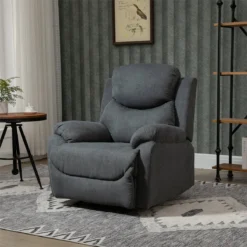 HOMCOM Butaca Tapizada Ergonómica Sillón Reclinable Manualmente 150 Grados Con Reposabrazos Y Reposapiés Acolchado Grueso De Esponja Soporta Hasta 150 Kg 97x96x105,5 Cm Gris -Mimoso Sofa Ventas f7e4192cd510efaae74c4ca30f7744a25a8bb351 7d2ce43358e74045a41f9551e0dc1090