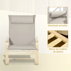 HOMCOM Sillón De Salón Con Otomana Tapizado En Tela Butaca Moderna Con Respaldo Alto Reposabrazos Y Almohada Extraíble Para Dormitorio Oficina Carga 120 Kg 67x69x100 Cm Gris -Mimoso Sofa Ventas fce42f49d7ea55028edafc93e18debb6487ab52c 93886c0963ed402c8262de08838c8e9e